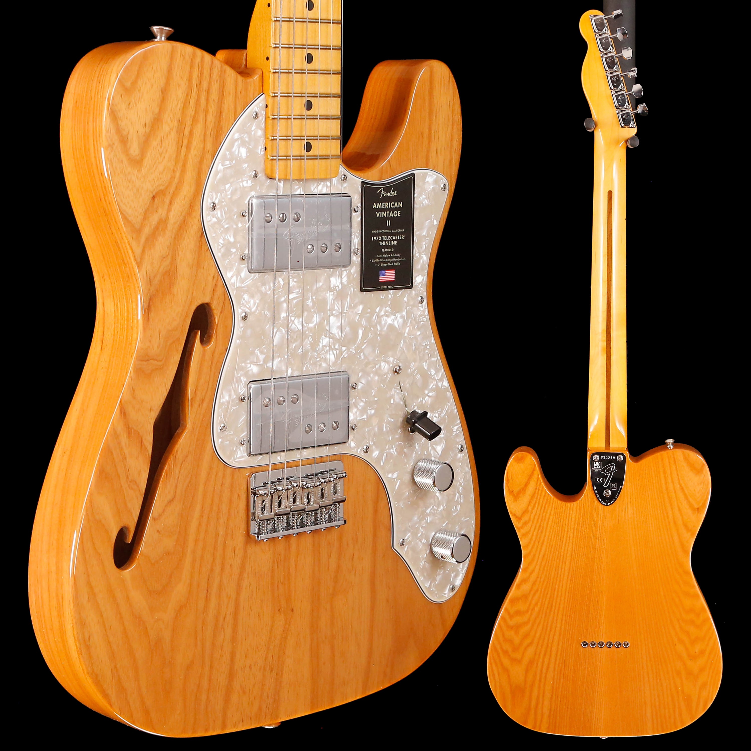 Fender American Vintage II '72 Telecaster Thinline Electric, Aged