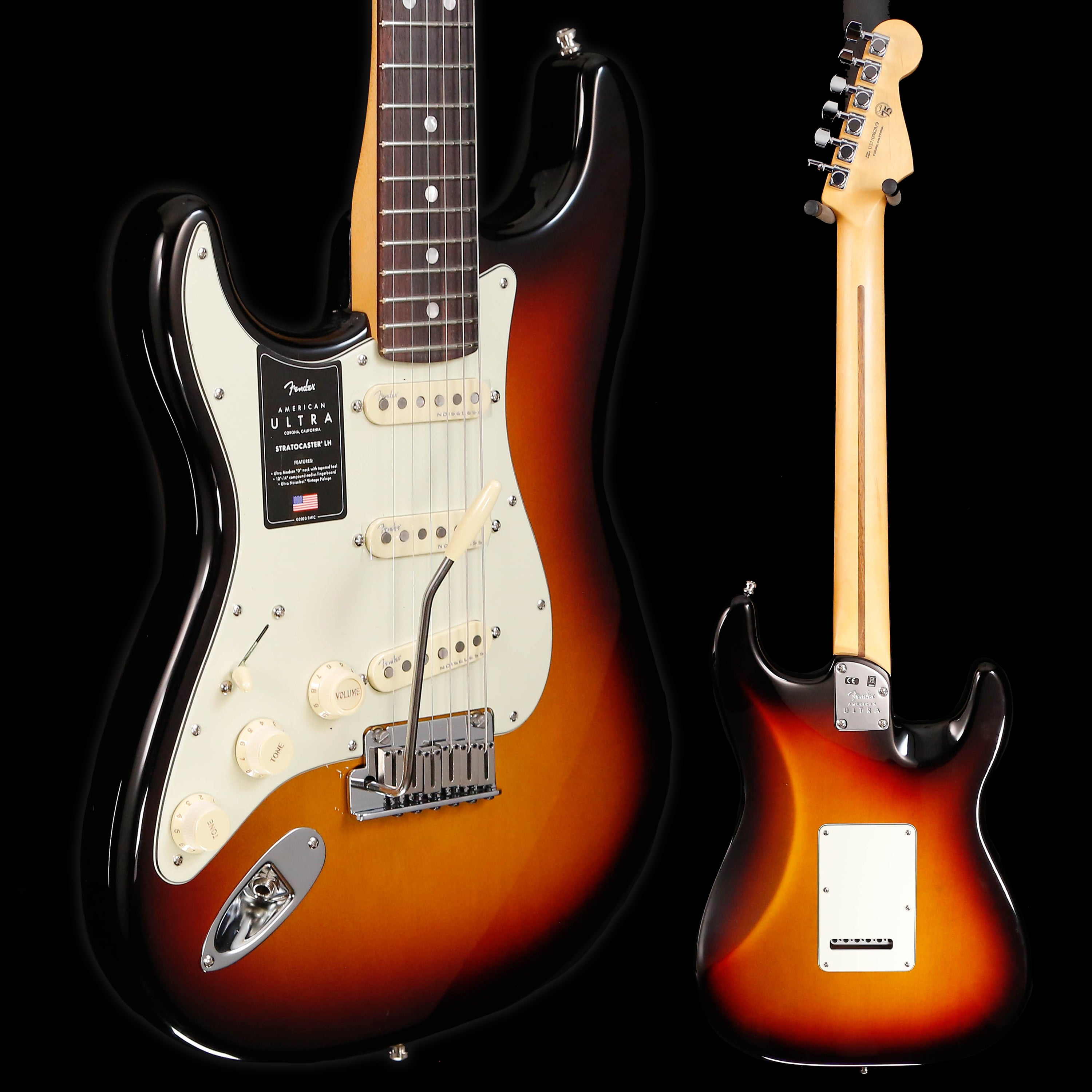 Fender American Ultra Stratocaster LH Electric Guitar Ultraburst 8lbs –  Melody Music Shop LLC