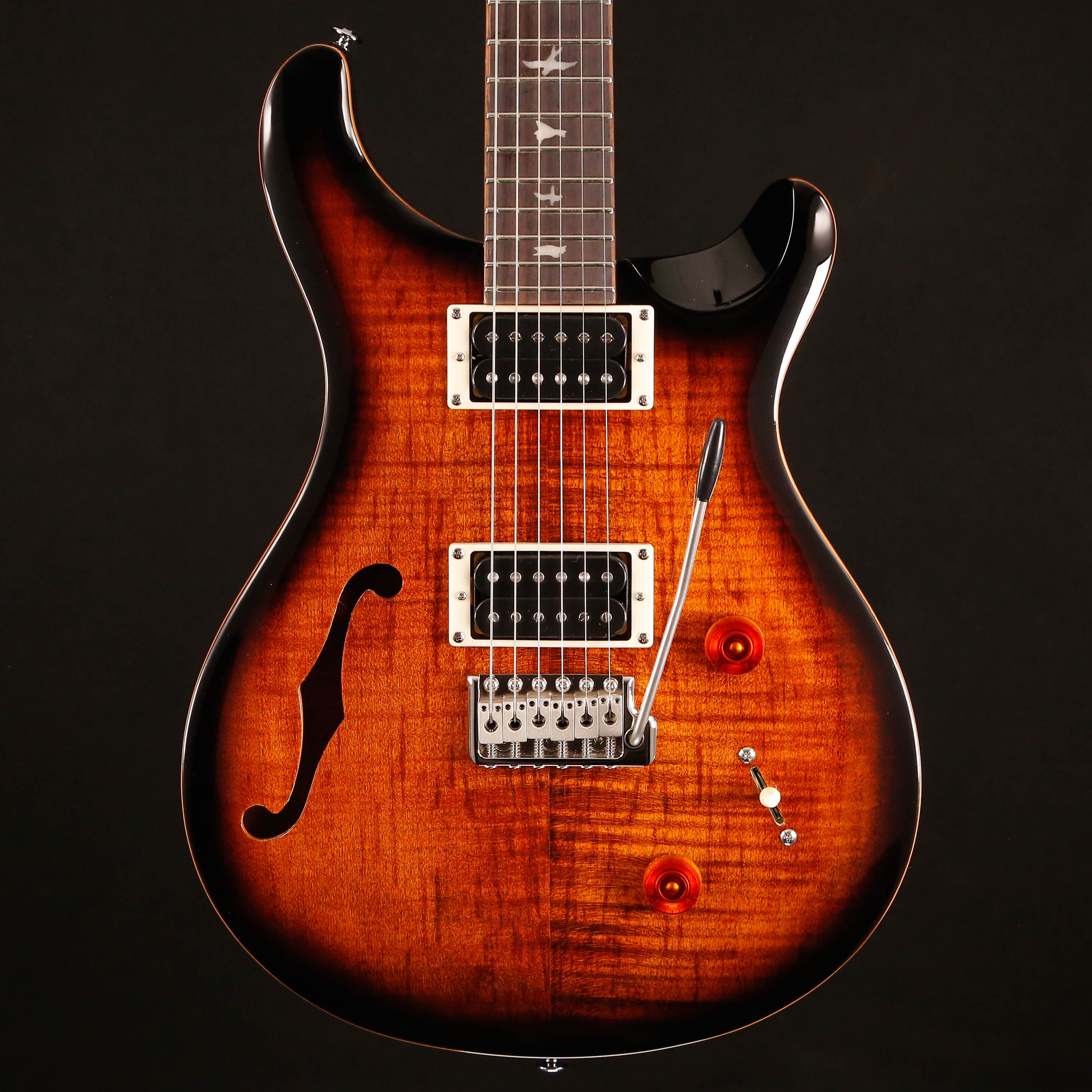 PRS SE Custom 22 Semi-hollow Electric, Black Gold Burst 6lbs 13oz