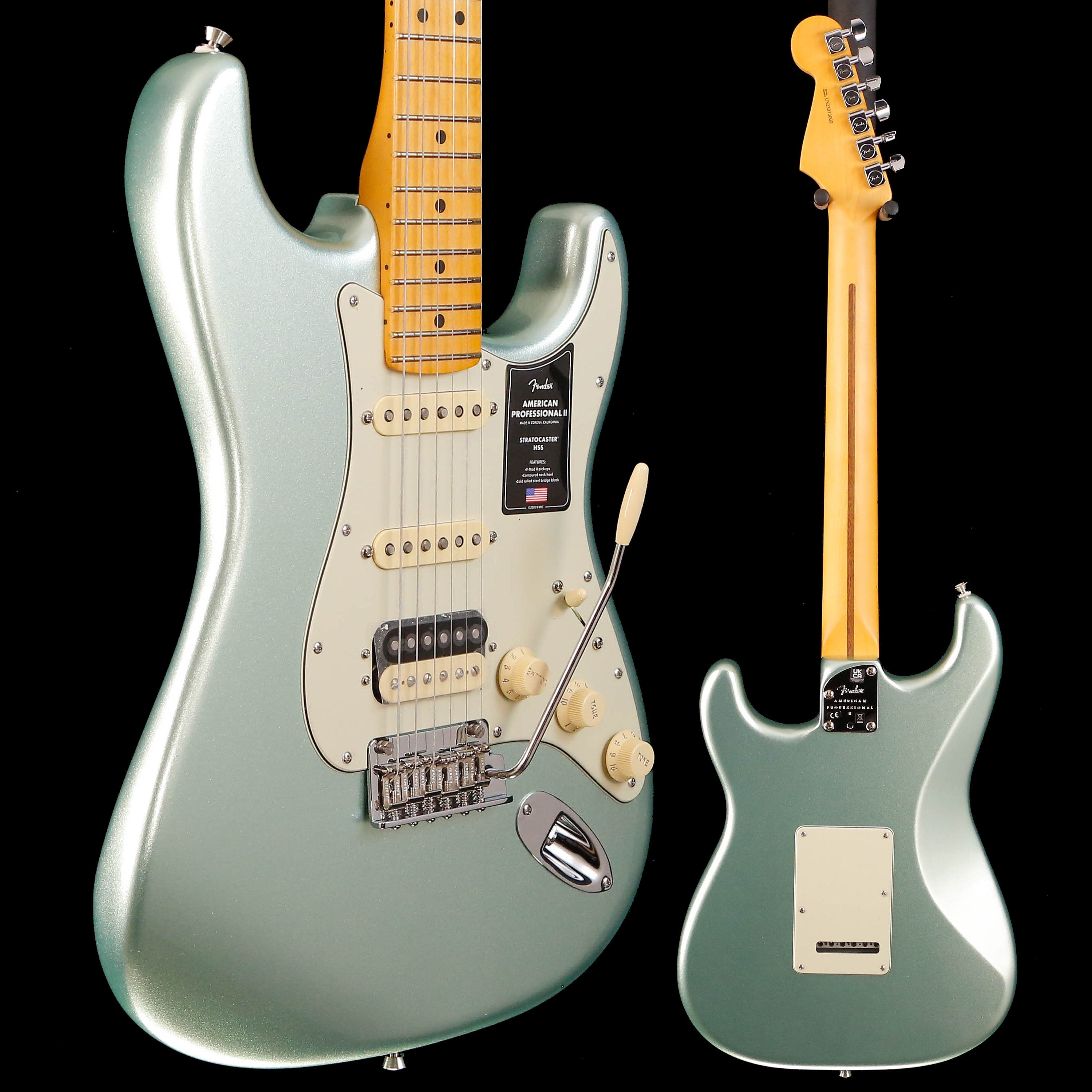 Fender American Professional II Stratocaster HSS, Mpl Fb, Surf Green 8lbs 0.4oz