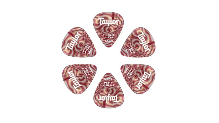 Taylor Premium 351 Thermex Ultra Picks, Ruby Swirl, 1.00mm 6-Pack - 70710