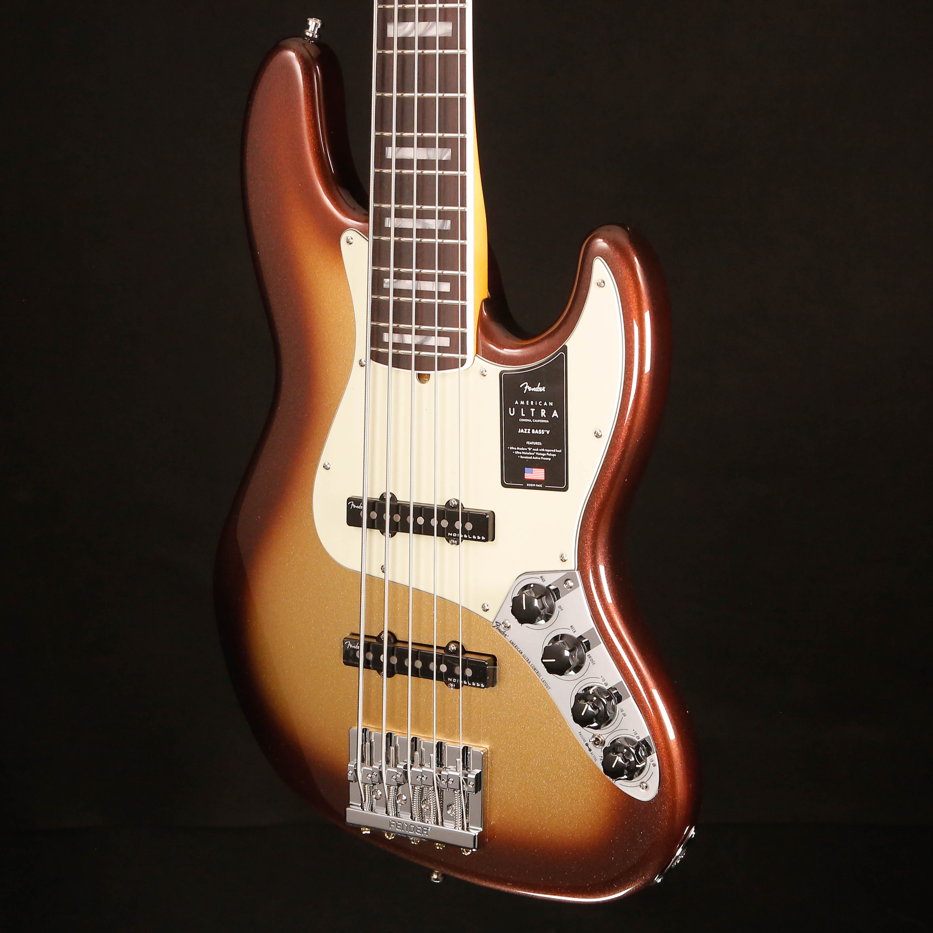 Fender American Ultra Jazz Bass V, Rosewood Fingerboard, Mocha Burst