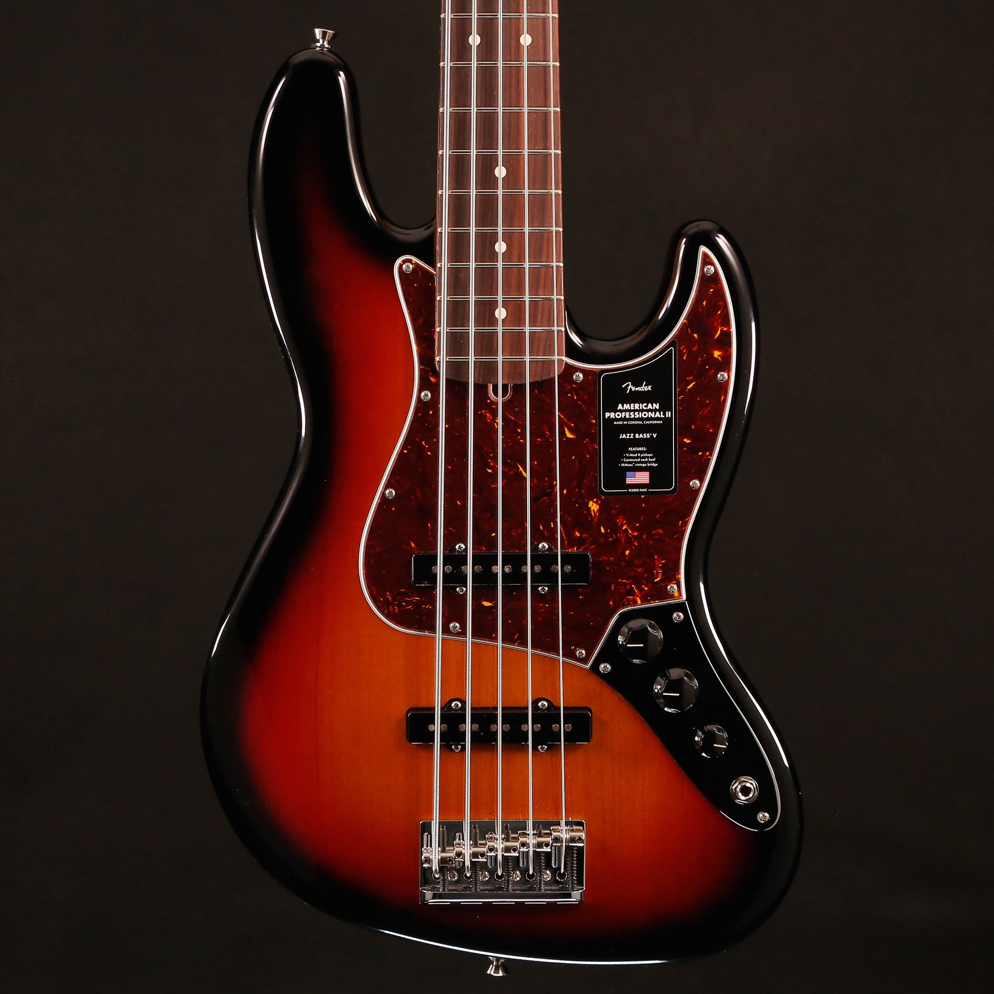 Fender American Professional II Jazz Bass V, Rosewood Fb, 3-Color SB