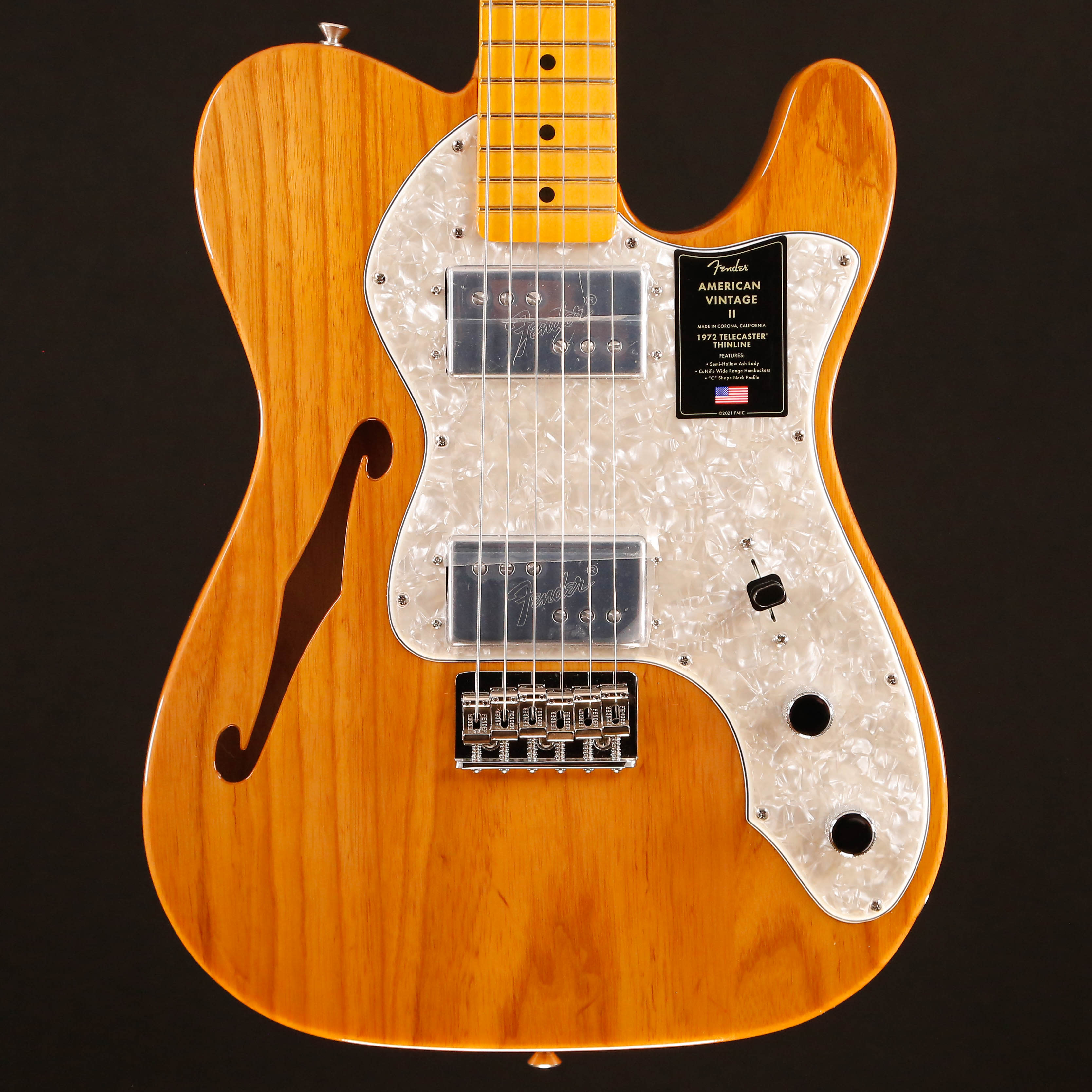 Fender American Vintage II '72 Telecaster Thinline Electric, Aged Natural