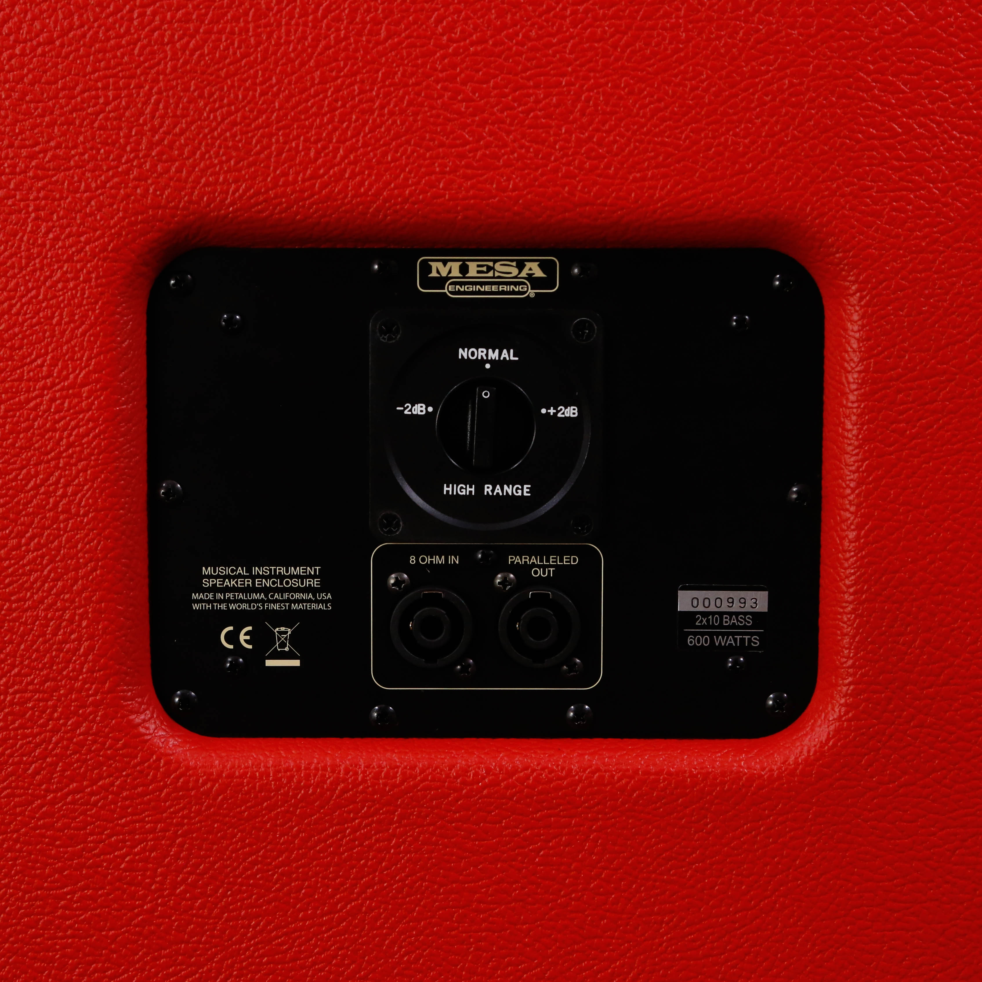 Mesa-Boogie 2x10 Subway Cabinet Configured, Custom Red Bronco