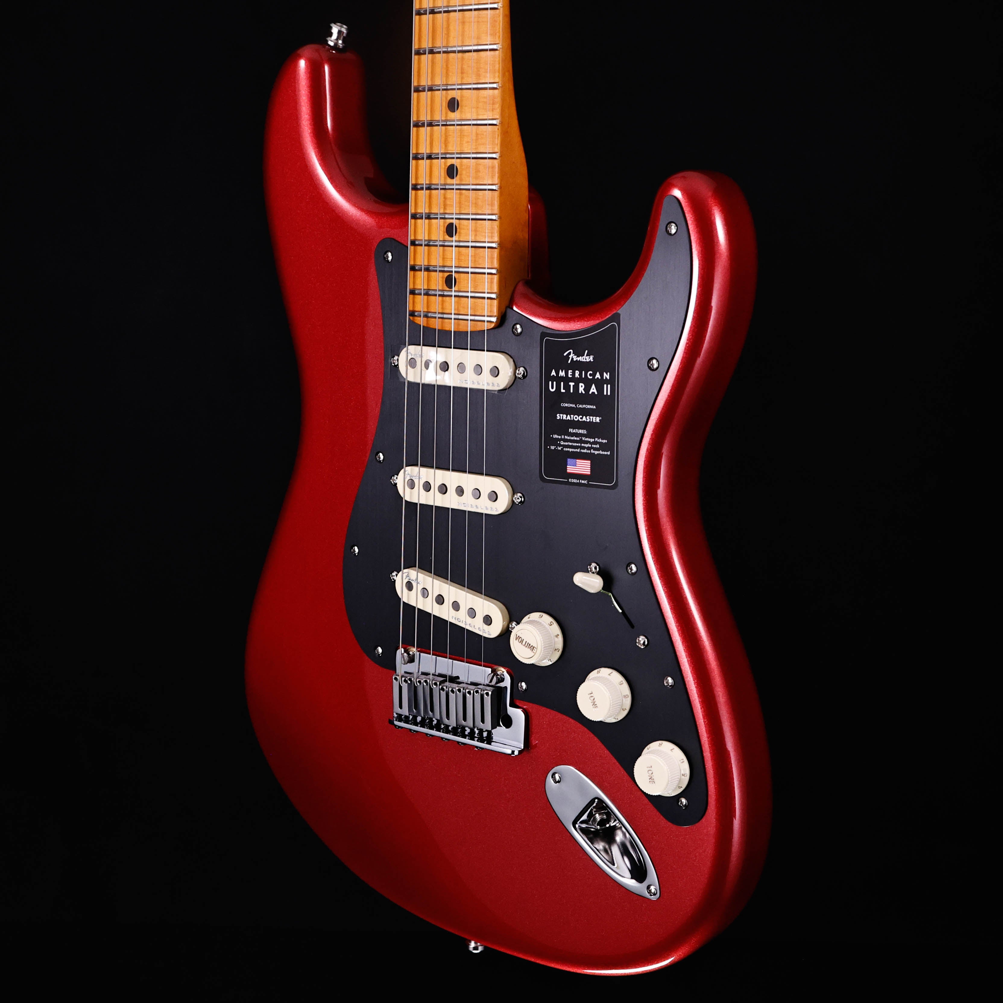 NEW! Fender  American Ultra II Stratocaster, Maple Fb, Sinister Red w Case/Candy!