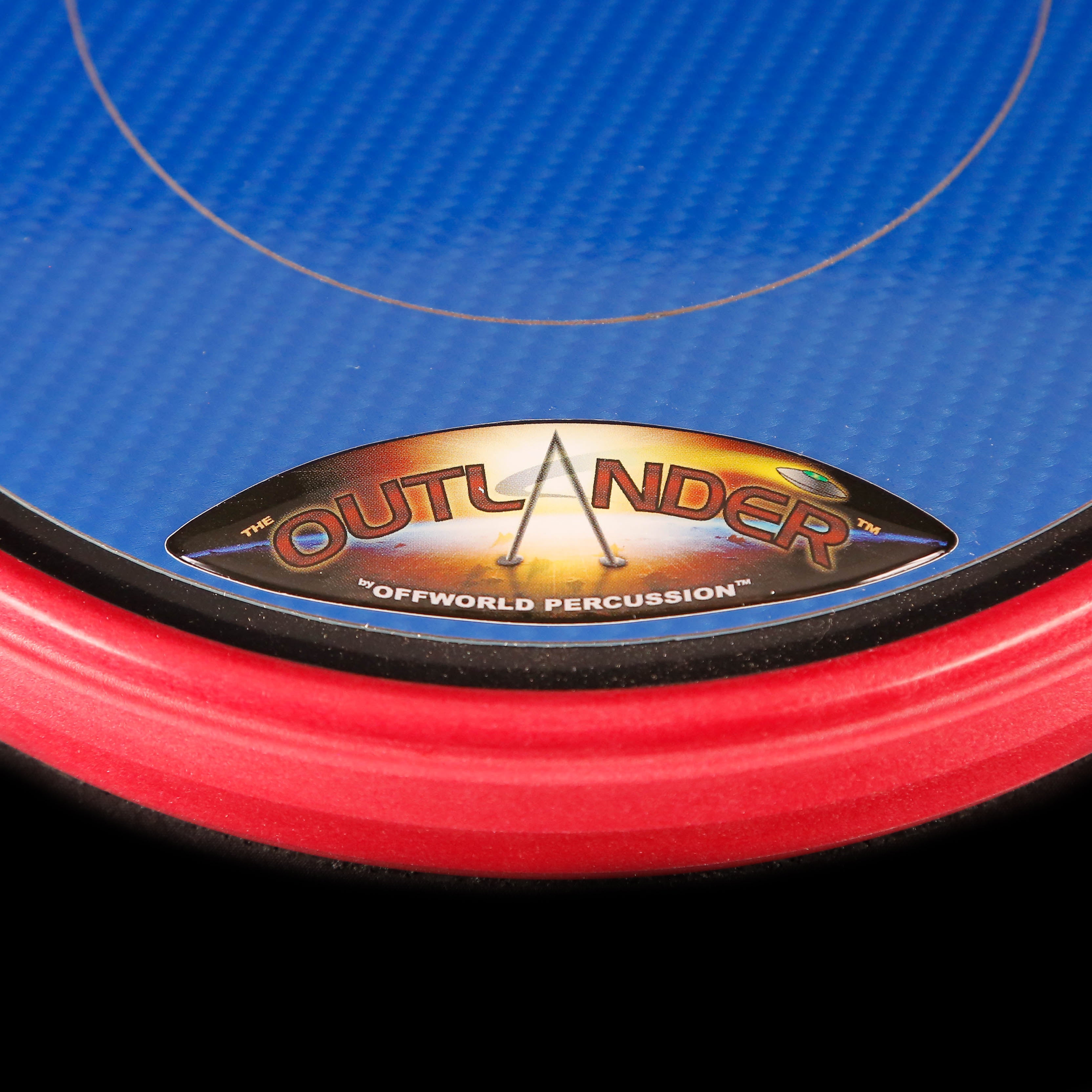 Offworld Percussion Outlander 9.5'' Small Practice Pad, 3D Blue VML, Red Rim