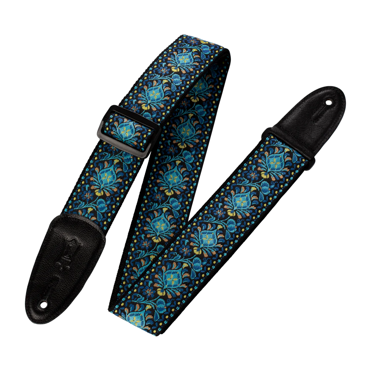 Levy's 2" Jacquard Weave Hootenanny Guitar Strap, Blue/Yellow