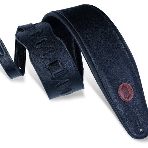 Levys 4.5'' Signature Legacy Leather Bass Strap, Black