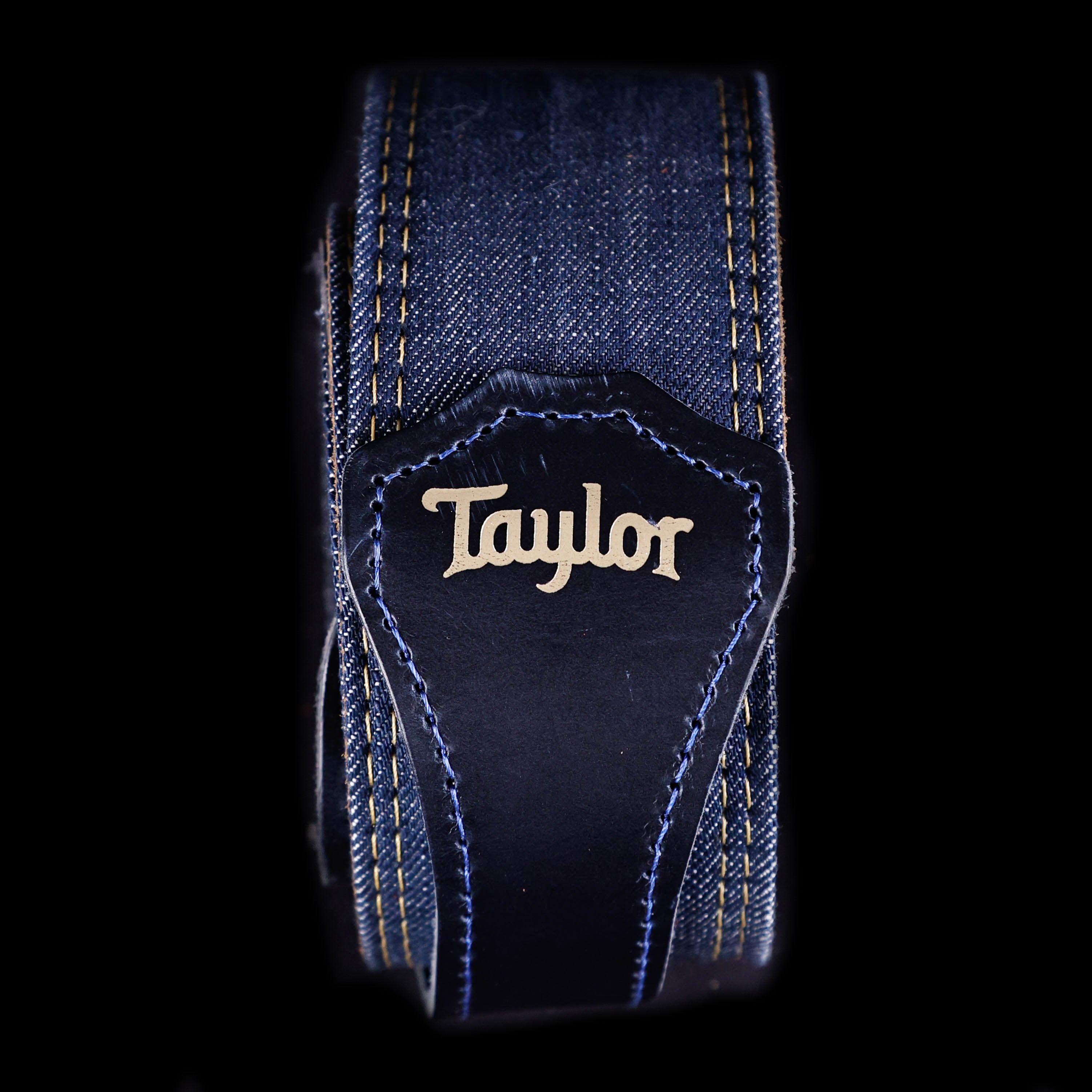 Taylor Blue Denim Guitar 2'' Strap, Gold Logo (#4301-20)