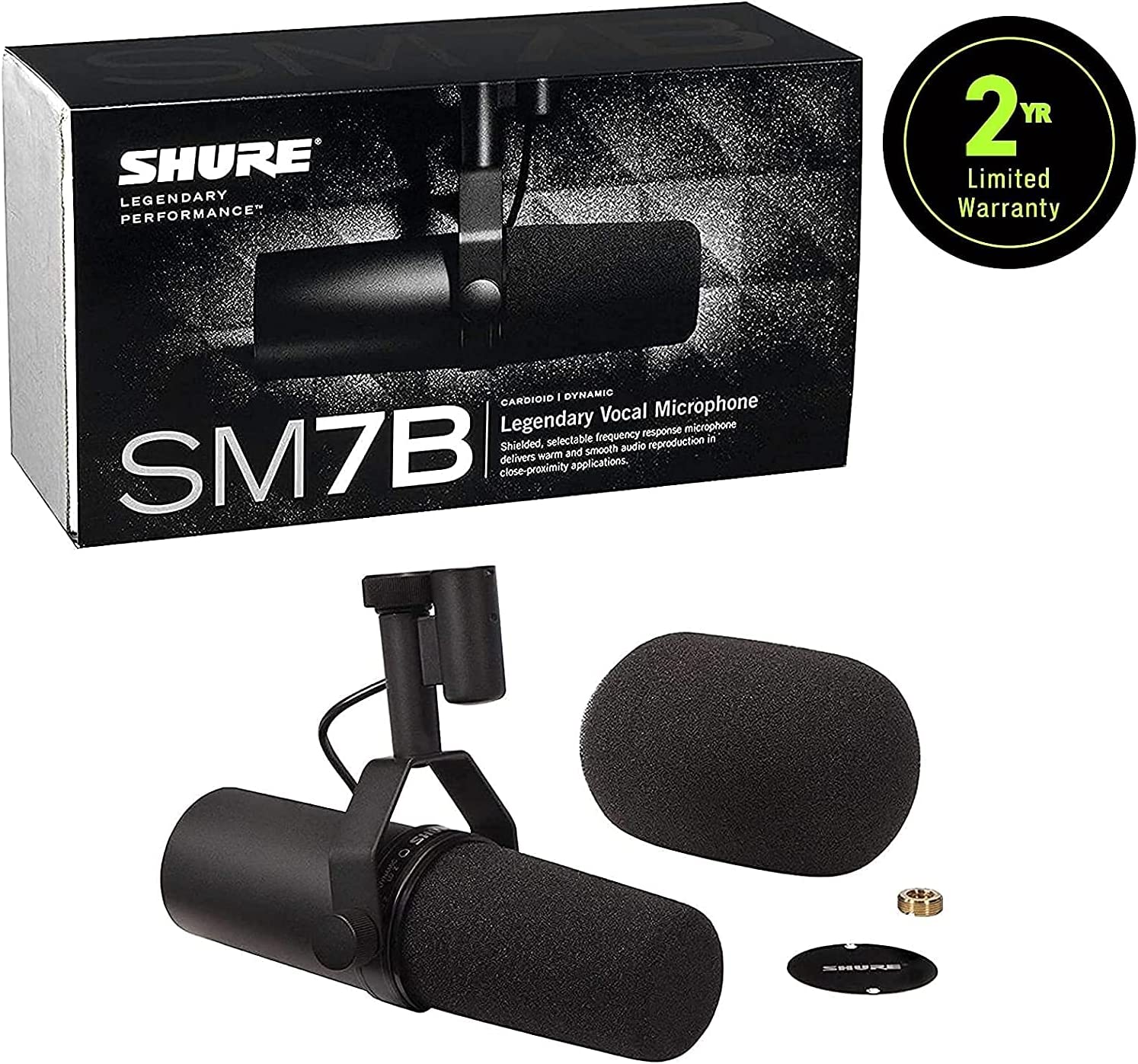 Shure SM7B Cardioid Dynamic Studio, Vocal Microphone