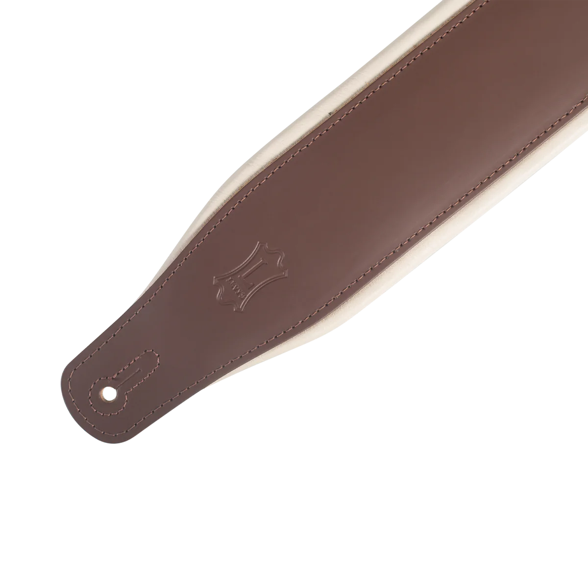 Levy's 3" Amped Leather Guitar Strap, Brown/Cream