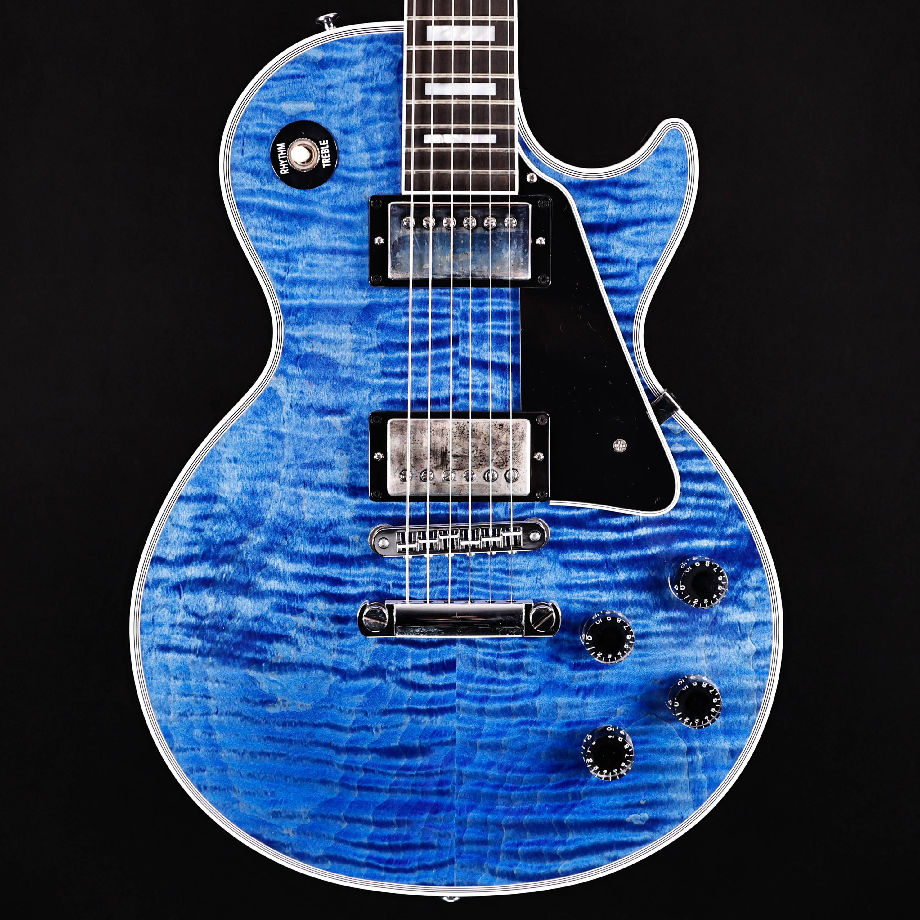 Gibson Les Paul Custom Figured, HAND SELECTED TOP, Translucent Blue Gloss 9lbs 15.4oz