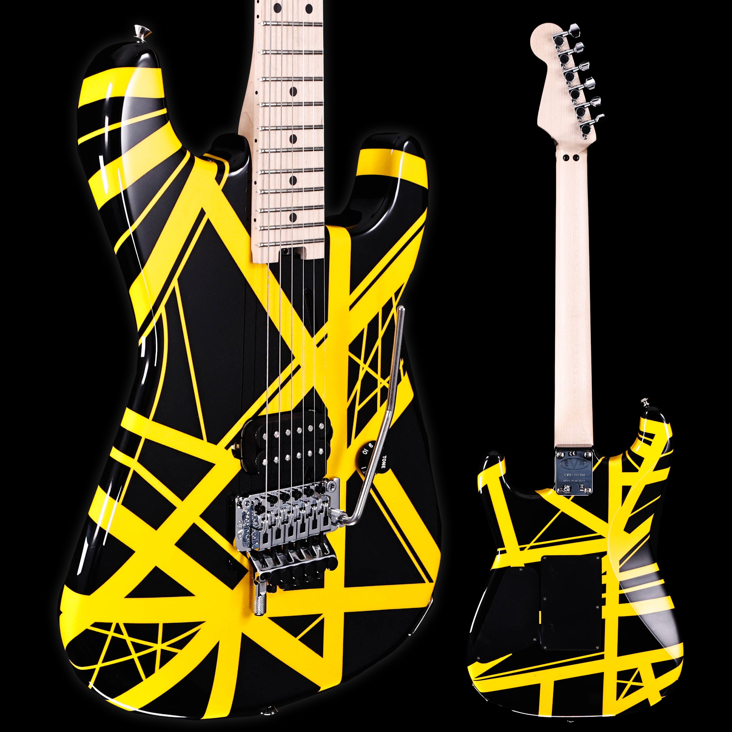 EVH Striped Series, Black w Yellow Stripes