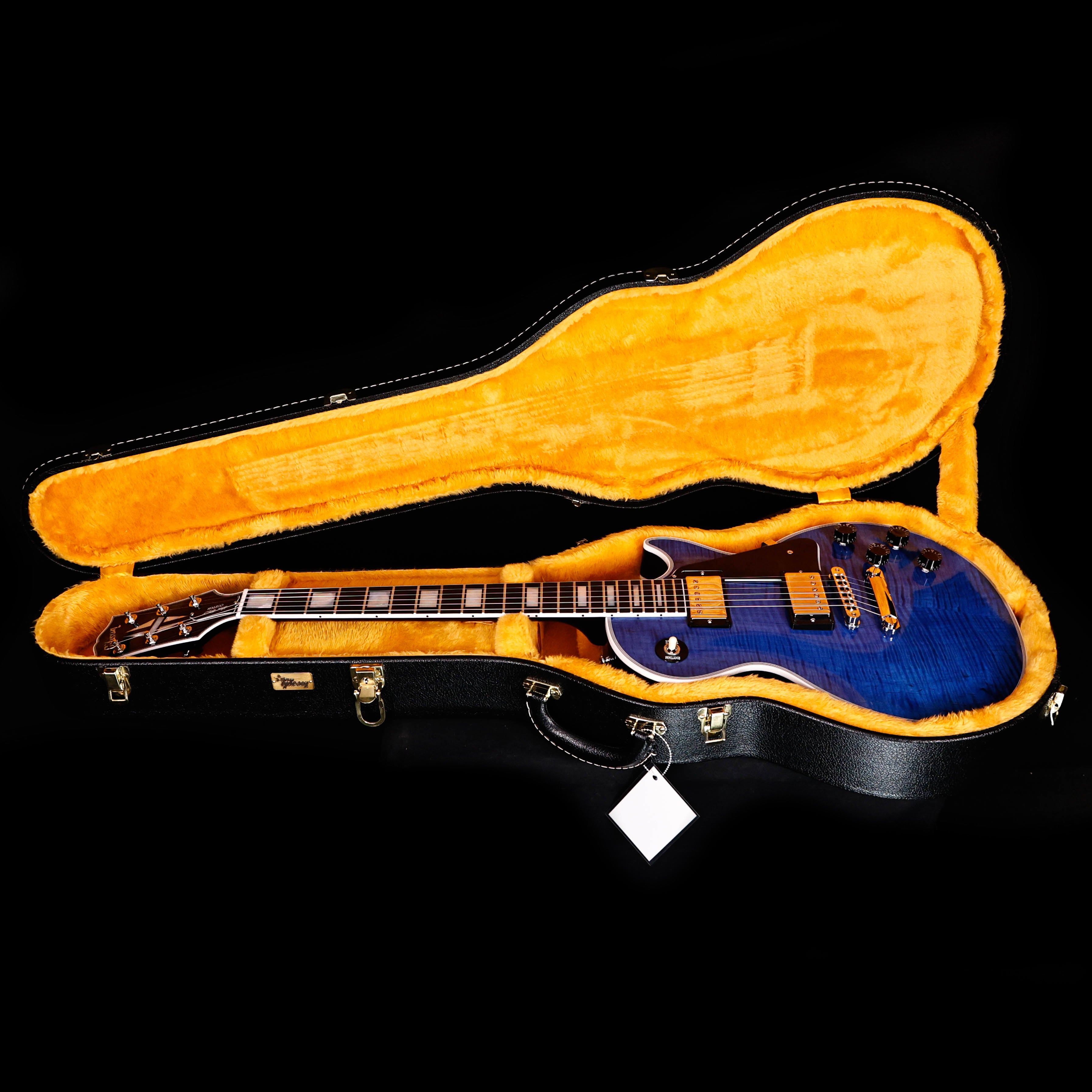 Gibson Les Paul Custom Figured, HAND SELECTED TOP Translucent Blue Gloss, Nickel Hw 9lbs 11.8oz