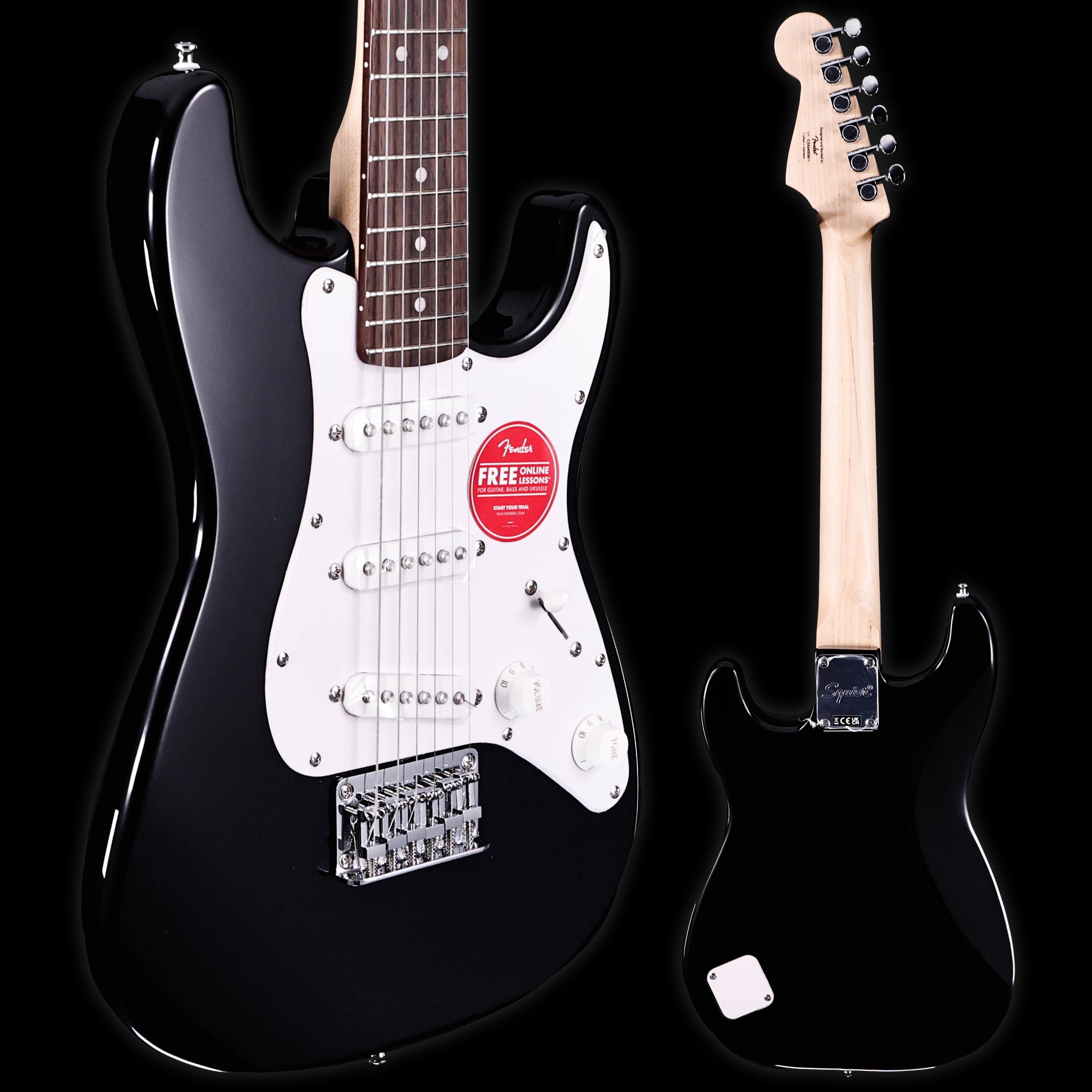 Squier Mini Strat V2, Black 5lbs 8.9oz