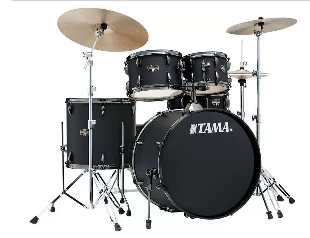Tama Imperialstar IE52C 5pc. Drum Set w/ Snare and Meinl Cyms. - Blacked Out Black