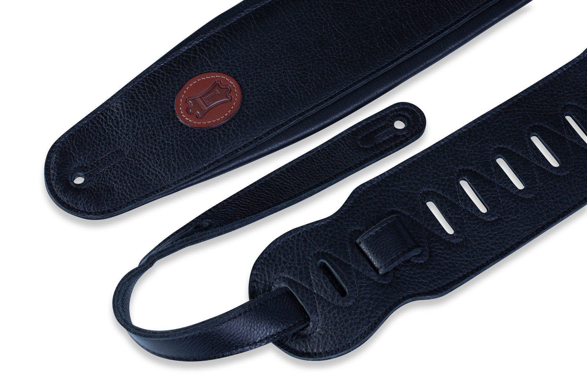 Levys 4.5'' Signature Legacy Leather Bass Strap, Black