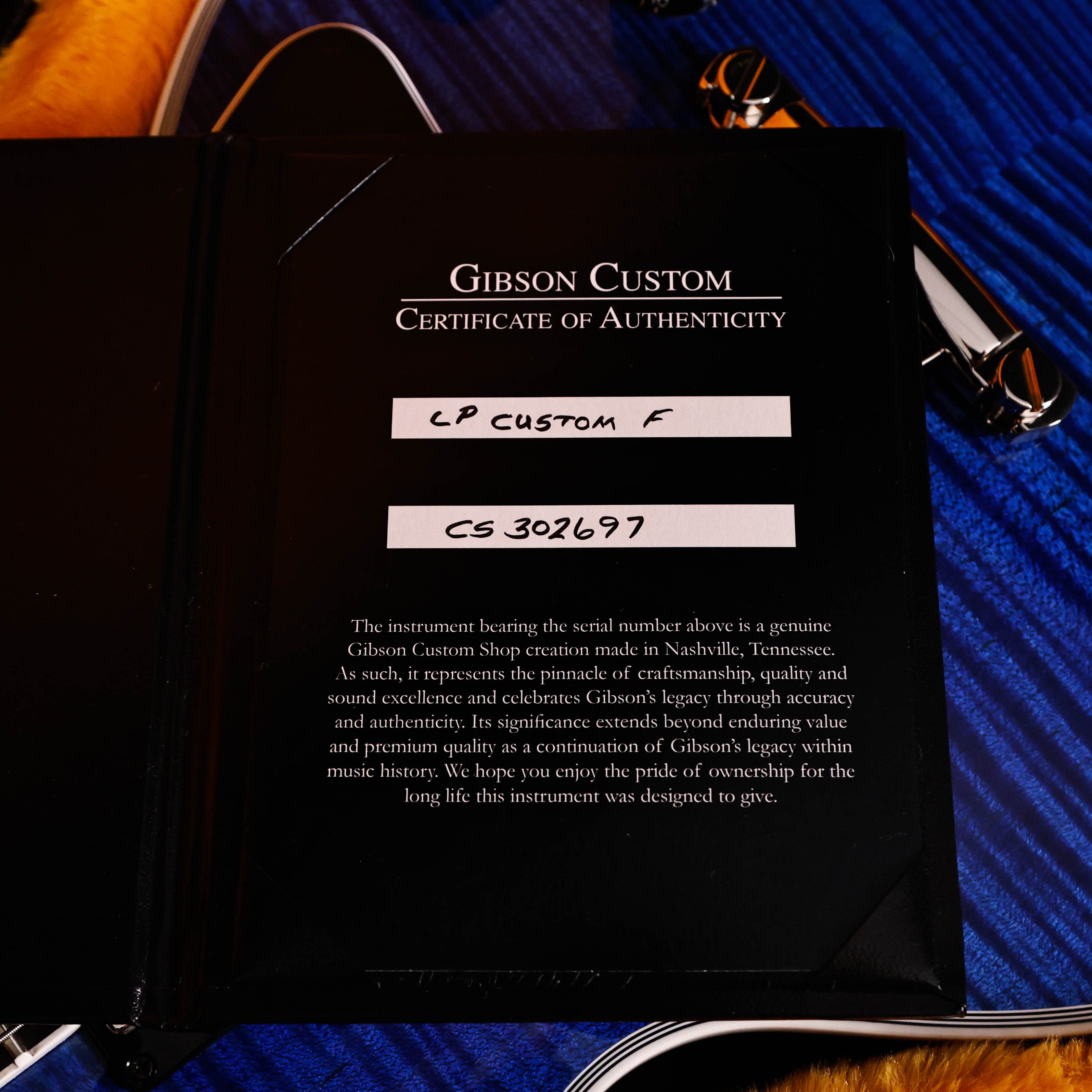 Gibson Les Paul Custom Figured, HAND SELECTED TOP Translucent Blue Gloss, Nickel Hw