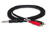 Hosa TRS-203 Insert Cable, 1/4 in TRS to Dual RCA, 3 m