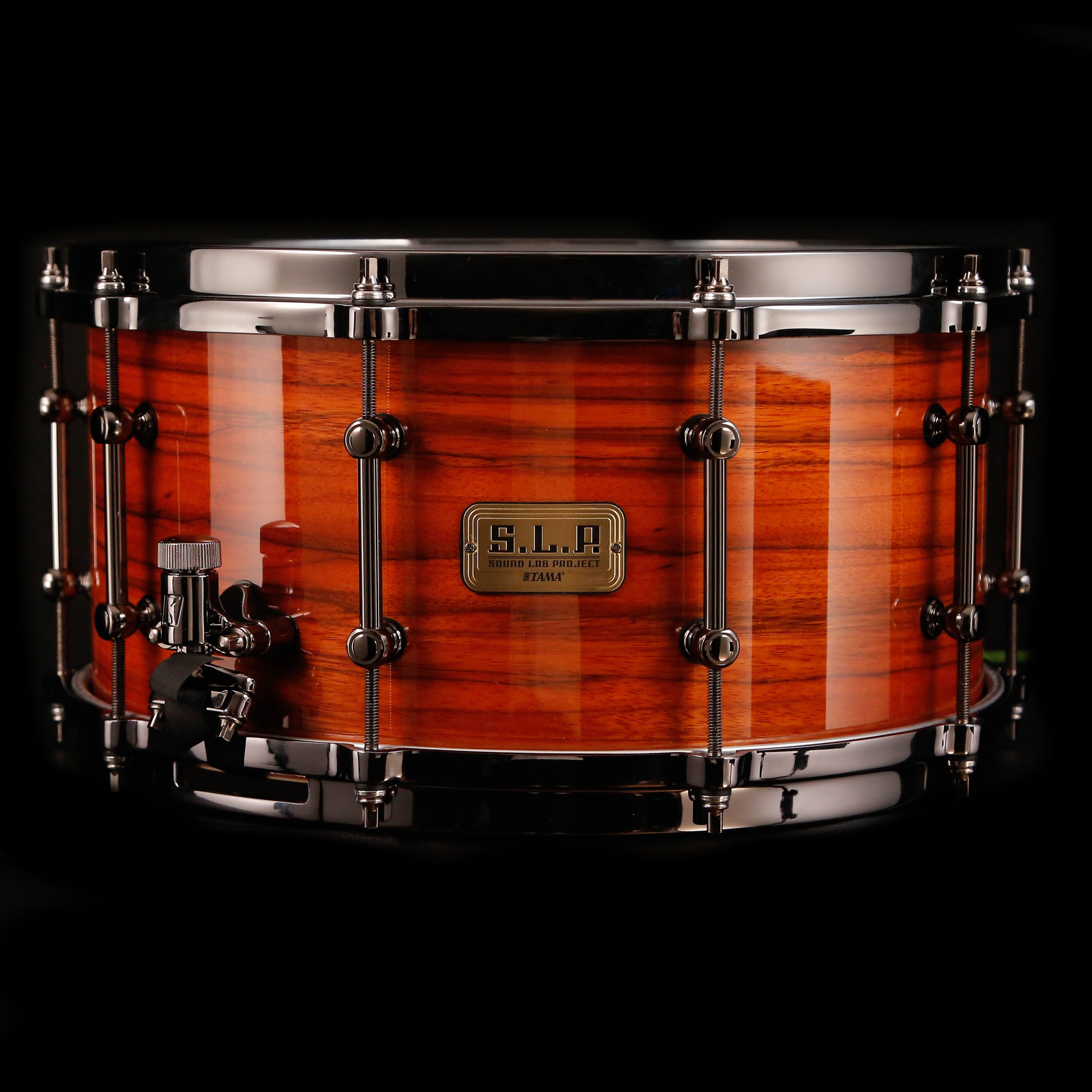 Tama S.L.P. G-Maple Snare Drum - 7-inch x 14-inch - Gloss Tangerine Zebrawood