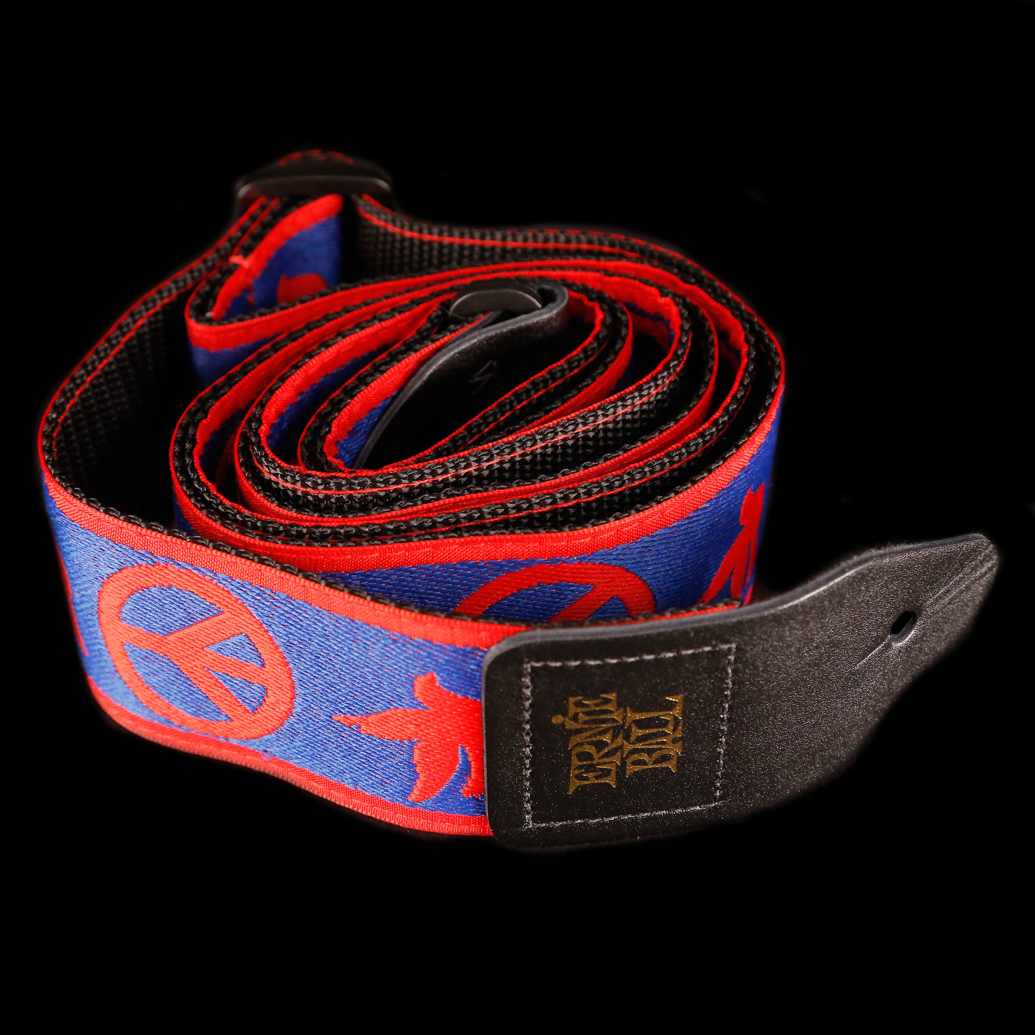 Ernie Ball Red and Blue Peace Love Dove Jacquard Strap - 4698