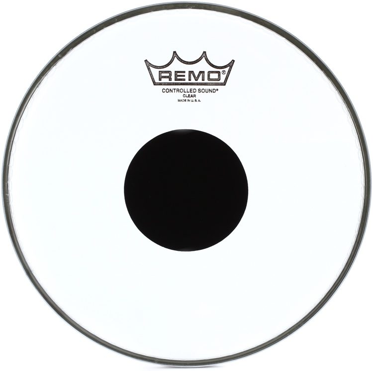 Remo Controlled Sound Clear Drumhead, Top Black Dot 10''