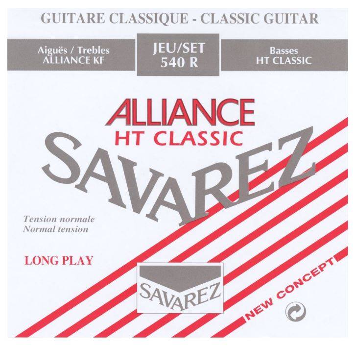 Savarez 540R Alliance Standard Tension Nylon Classical Guitar Strings, Tie-End