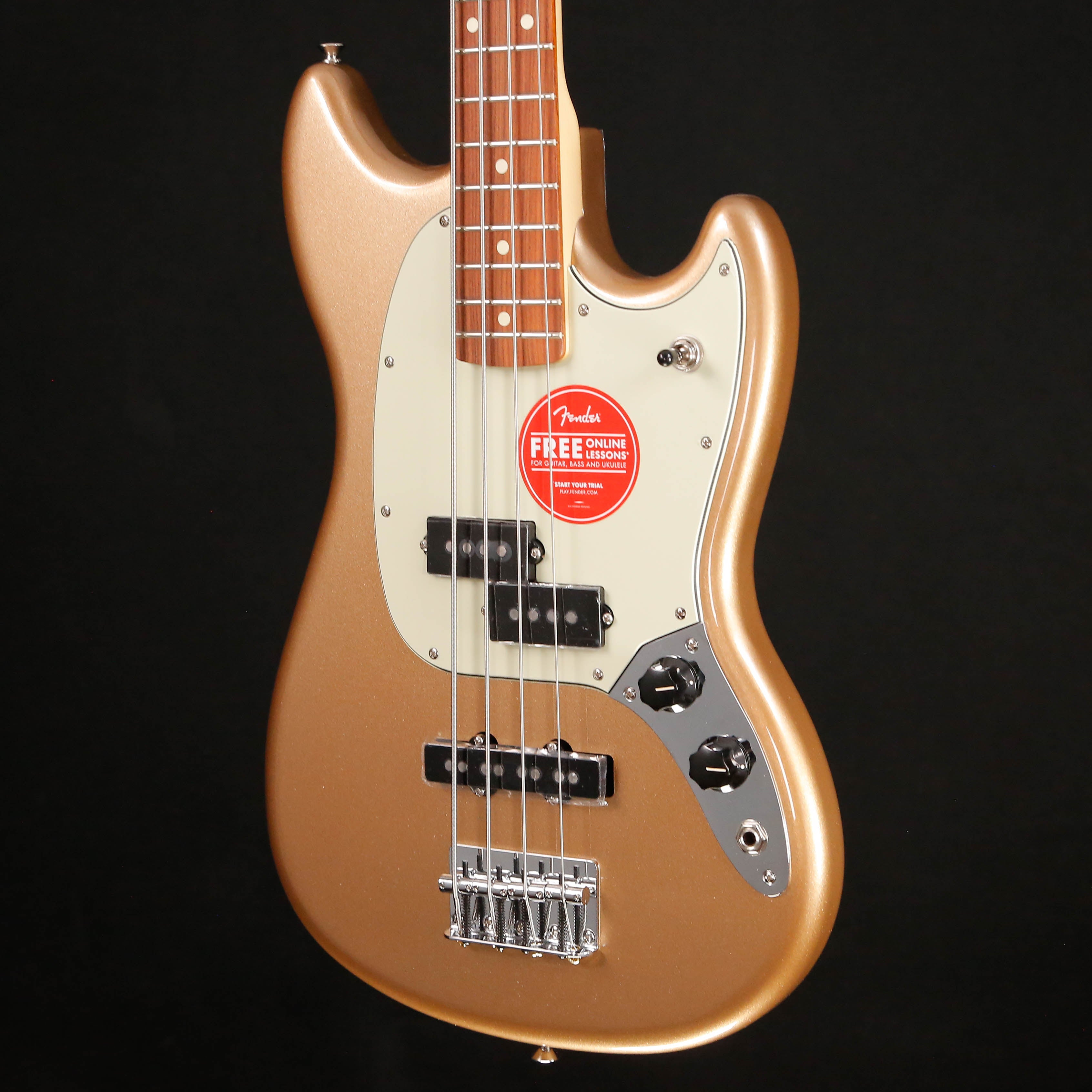 Fender Player Mustang PJ Bass, Pau Ferro Fb, Firemist Gold