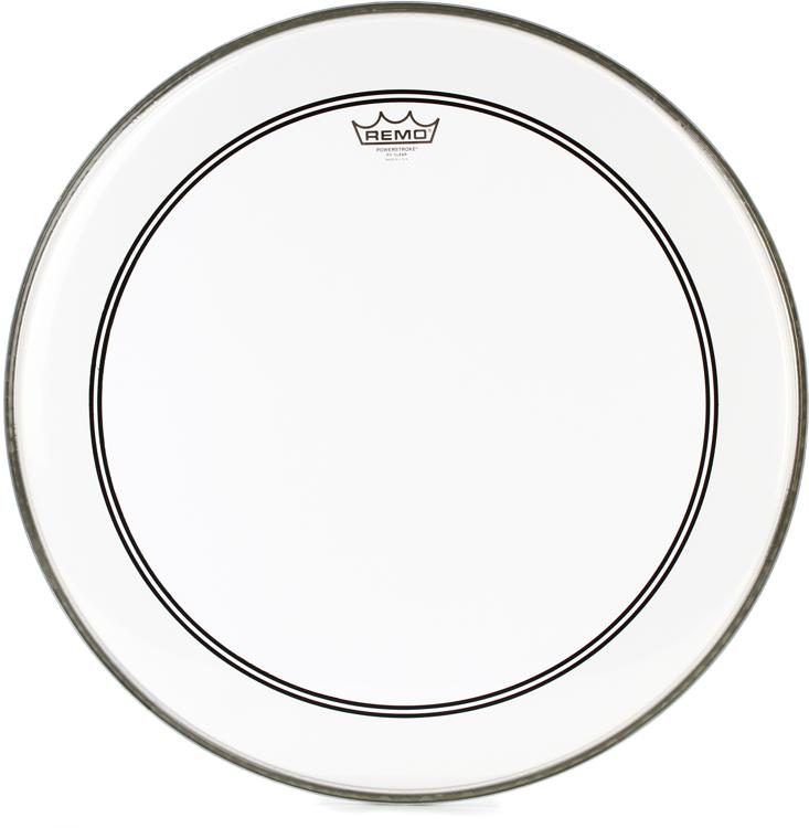 Remo Powerstroke 3 Clear Bass Drumhead w/White Impact Patch, 22''