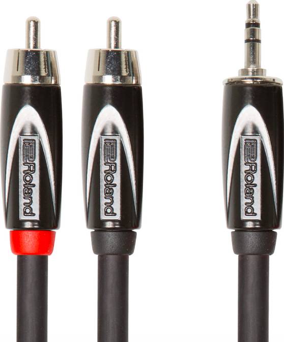 Boss Black Series 1/8'' TRS Plug to Two RCA Interconnect Y-Cable (5')