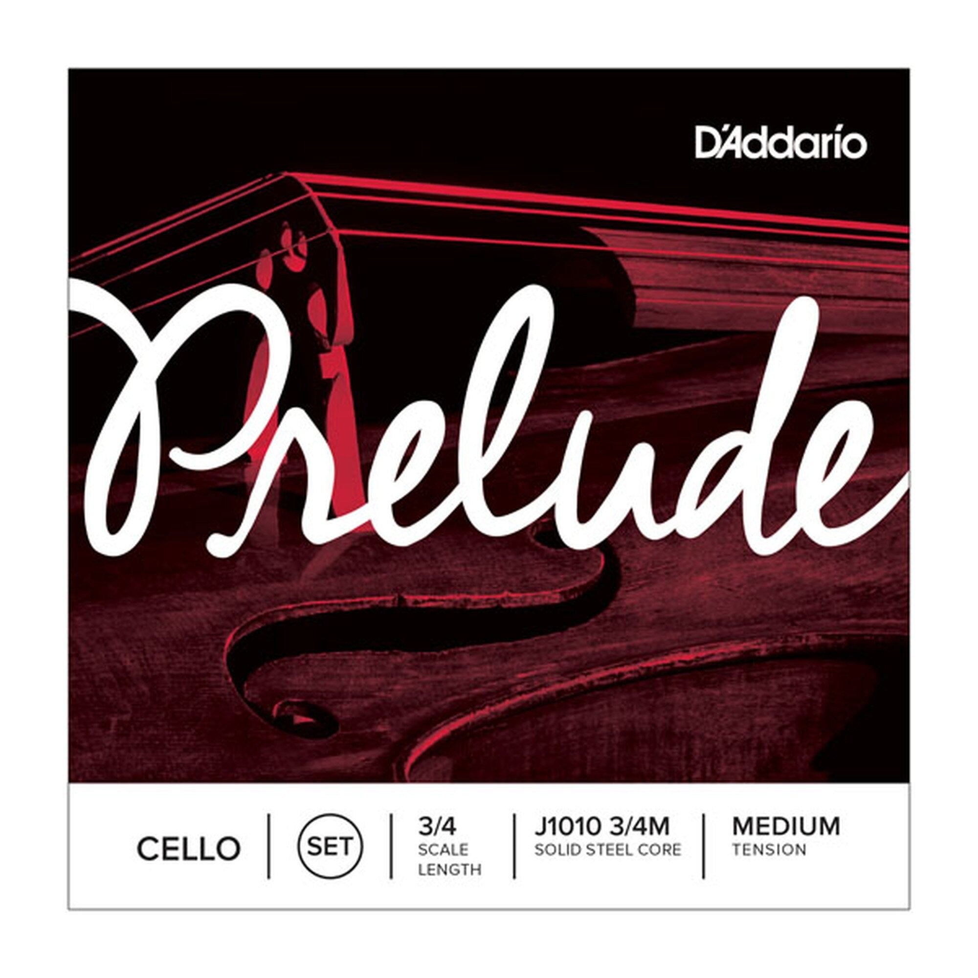 D'Addario Prelude Cello String Set, 3/4 Scale, Medium Tension