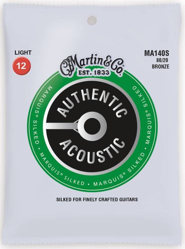 Martin MA140S Authentic Acoustic Marquis Silked Guitar, 80/20 Bronze Light