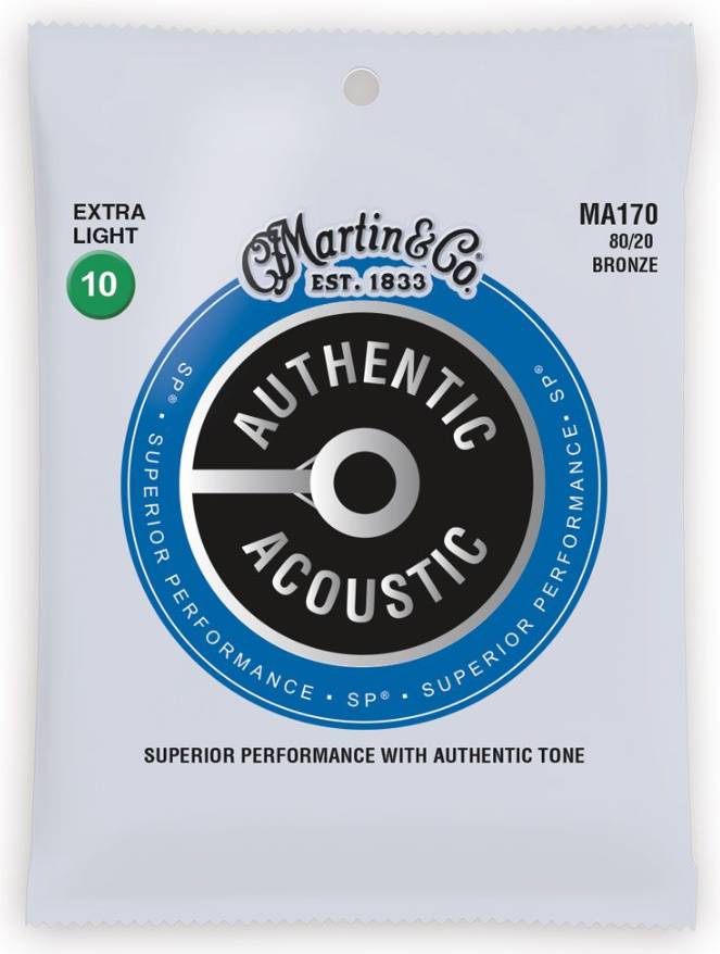 Martin MA170 Authentic Acoustic Superior Performance 80/20 Bronze Extra Light