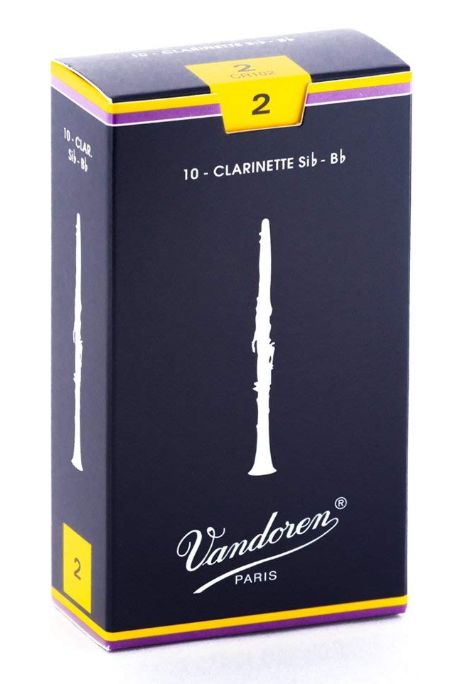 Vandoren Bb Clarinet Traditional Reeds, Box of 10 Strength 2