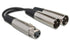 Hosa YXM-121 Y Cable, XLR3F to Dual XLR3M, 6 in