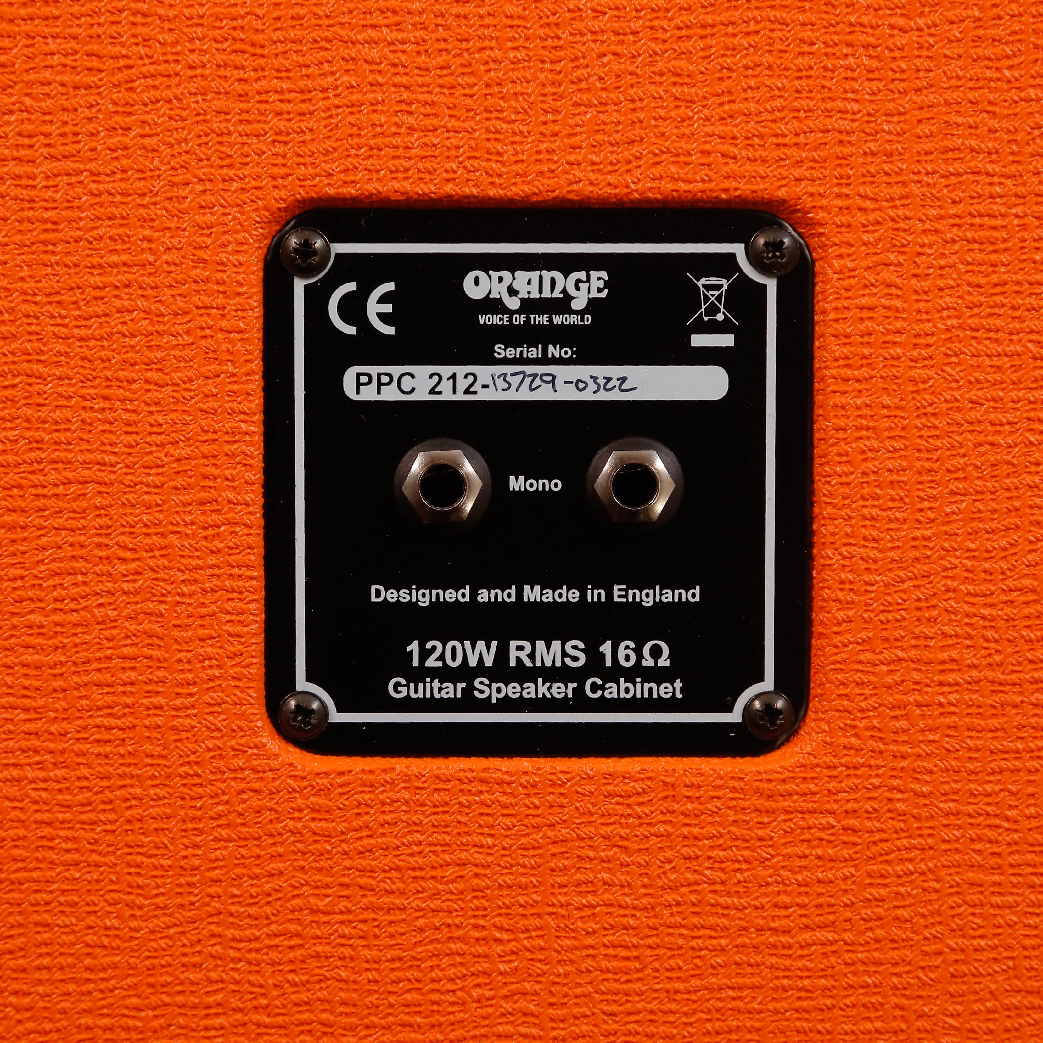 Orange PPC212C 2X12 Closed-back Celestion V30 16 ohm 120watts 18mm Birch