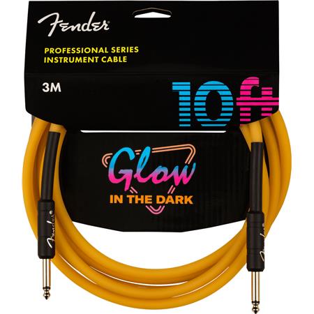 Fender Professional Series Glow in the Dark Orange Instrument Cable - 10ft.