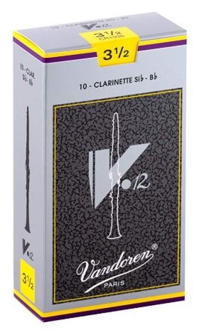 Vandoren Bb Clarinet V.12 Reeds, Box of 10 Strength 3.5