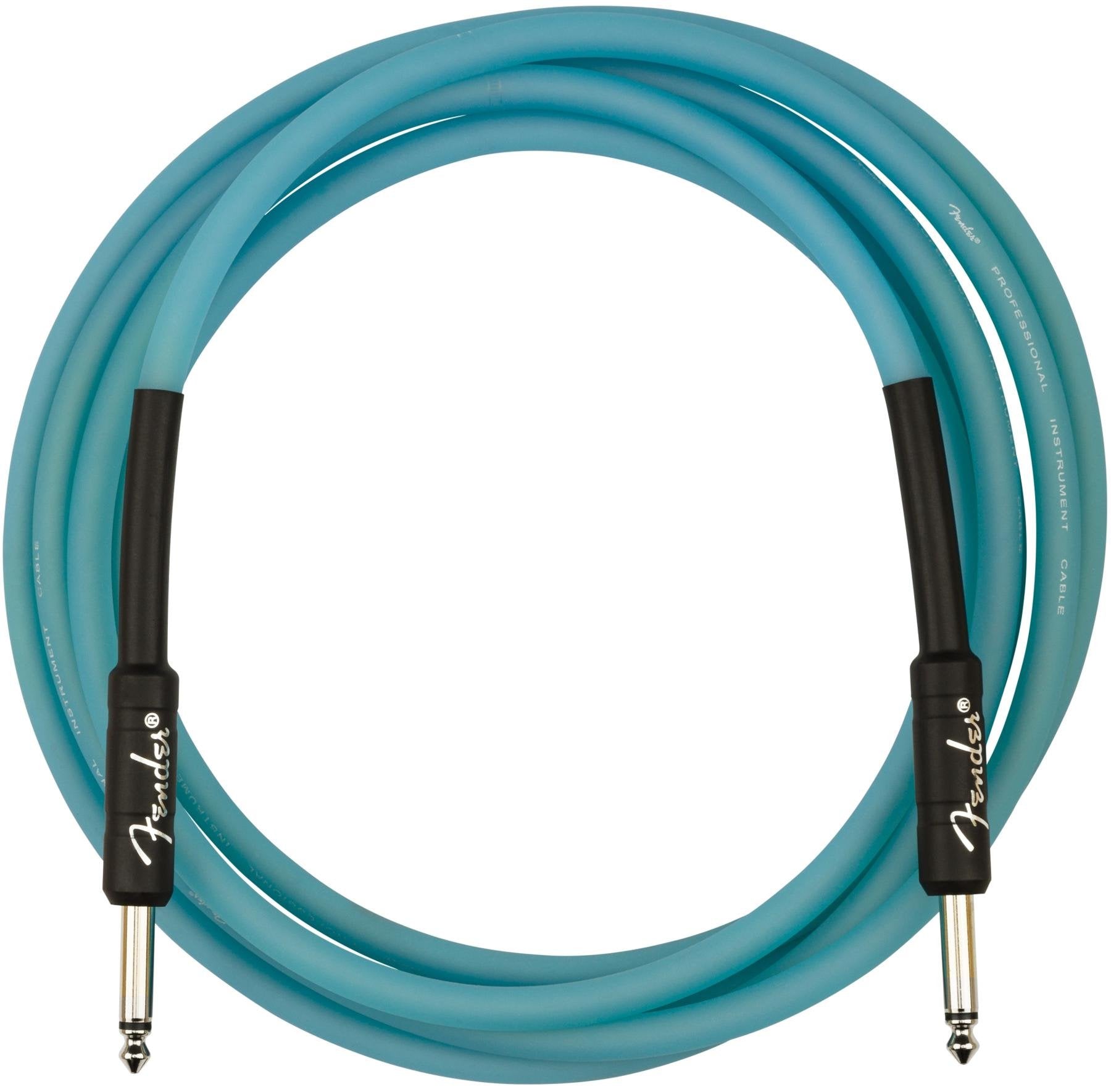 Fender Professional Series Glow in the Dark Blue Instrument Cable - 18.6ft.