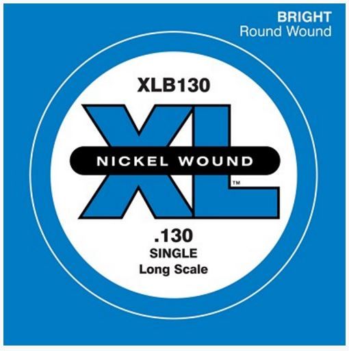 D'Addario XLB130 Nickel Wound Bass Guitar Single String, Long Scale, .130