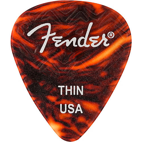 Fender 351 Thin Wavelength Celluloid Picks, Shell  6 pk