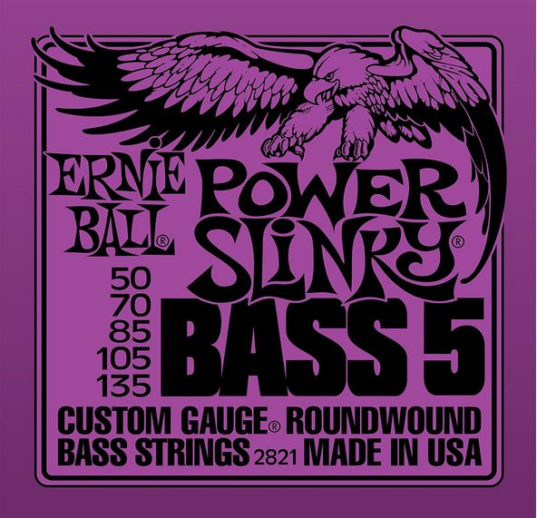 2821 Ernie Ball Power Slinky Bass 5 String PURPLE