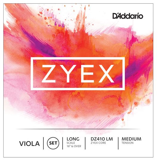 D'Addario Zyex Viola String Set, Long Scale, Medium Tension