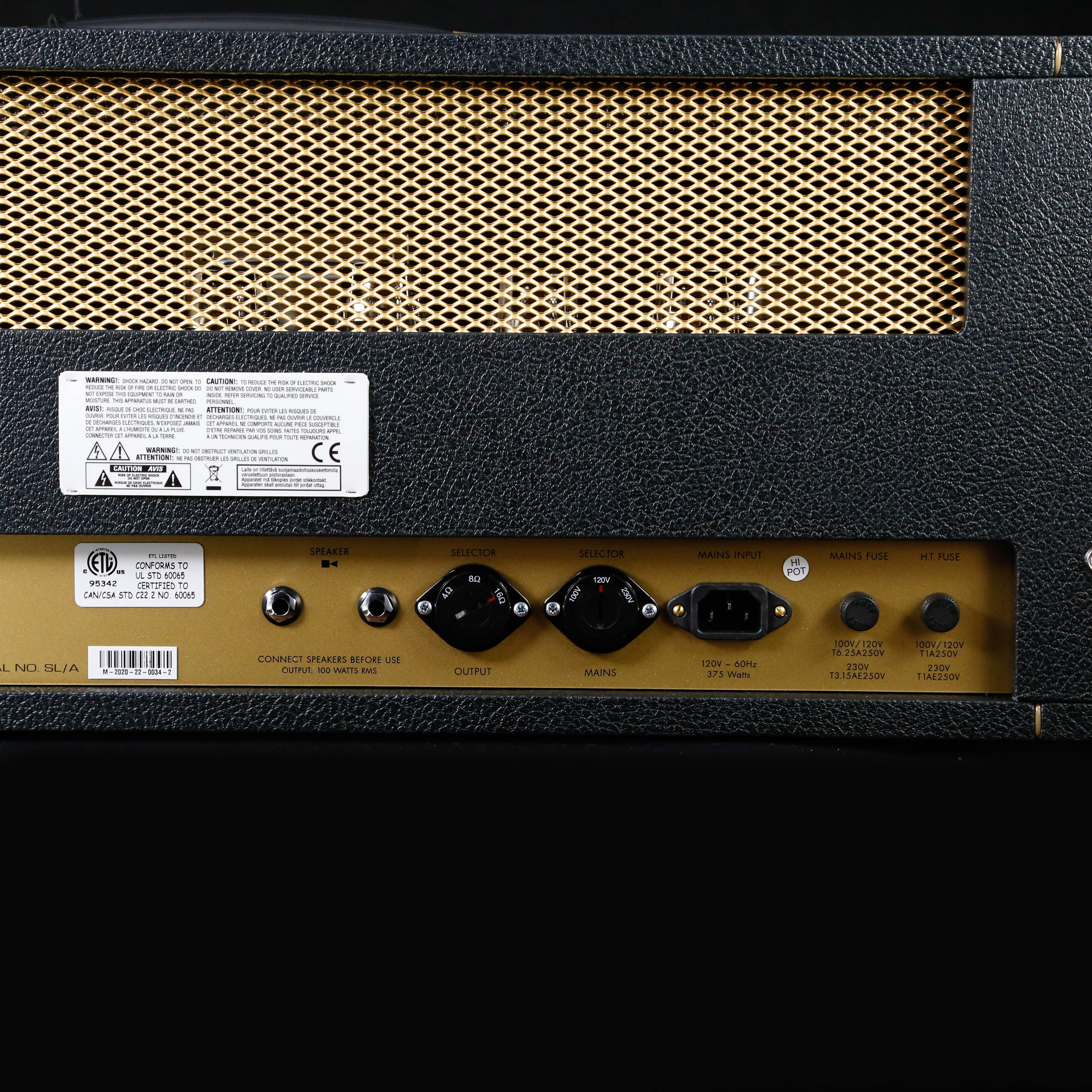 Marshall 1959 ''Plexi'' Head, 100 Watt Handwired Reissue