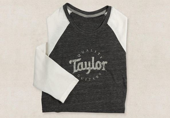 Taylor Ladies Baseball T, Black, Natural- XL