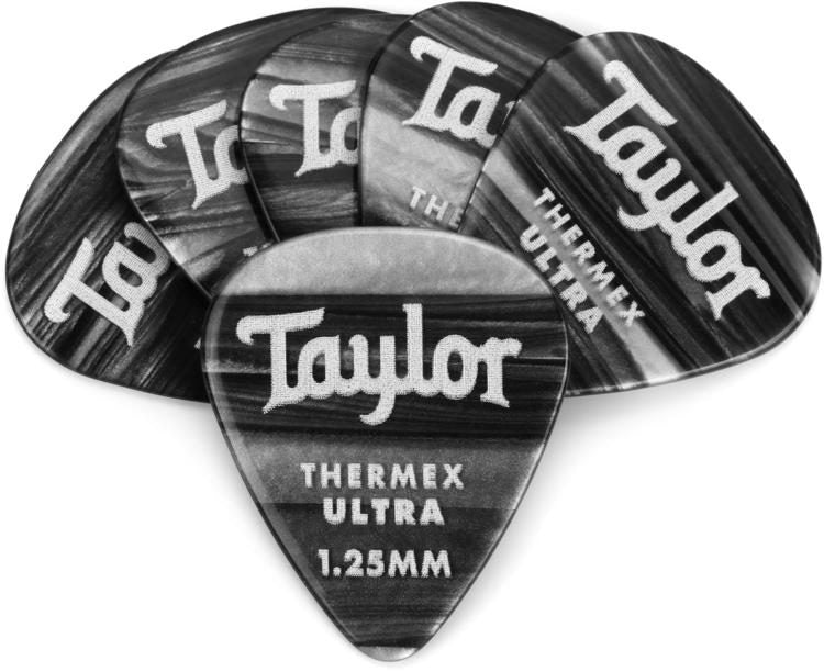 Taylor Premium Darktone 351 Thermex Ultra Picks 6-pack Black Onyx 1.25mm