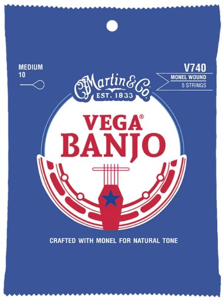 Martin V740 Vega Retro Banjo Strings, 5-String, Medium