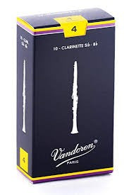 Vandoren Bb Clarinet Traditional Reeds, Box of 10 Strength 4