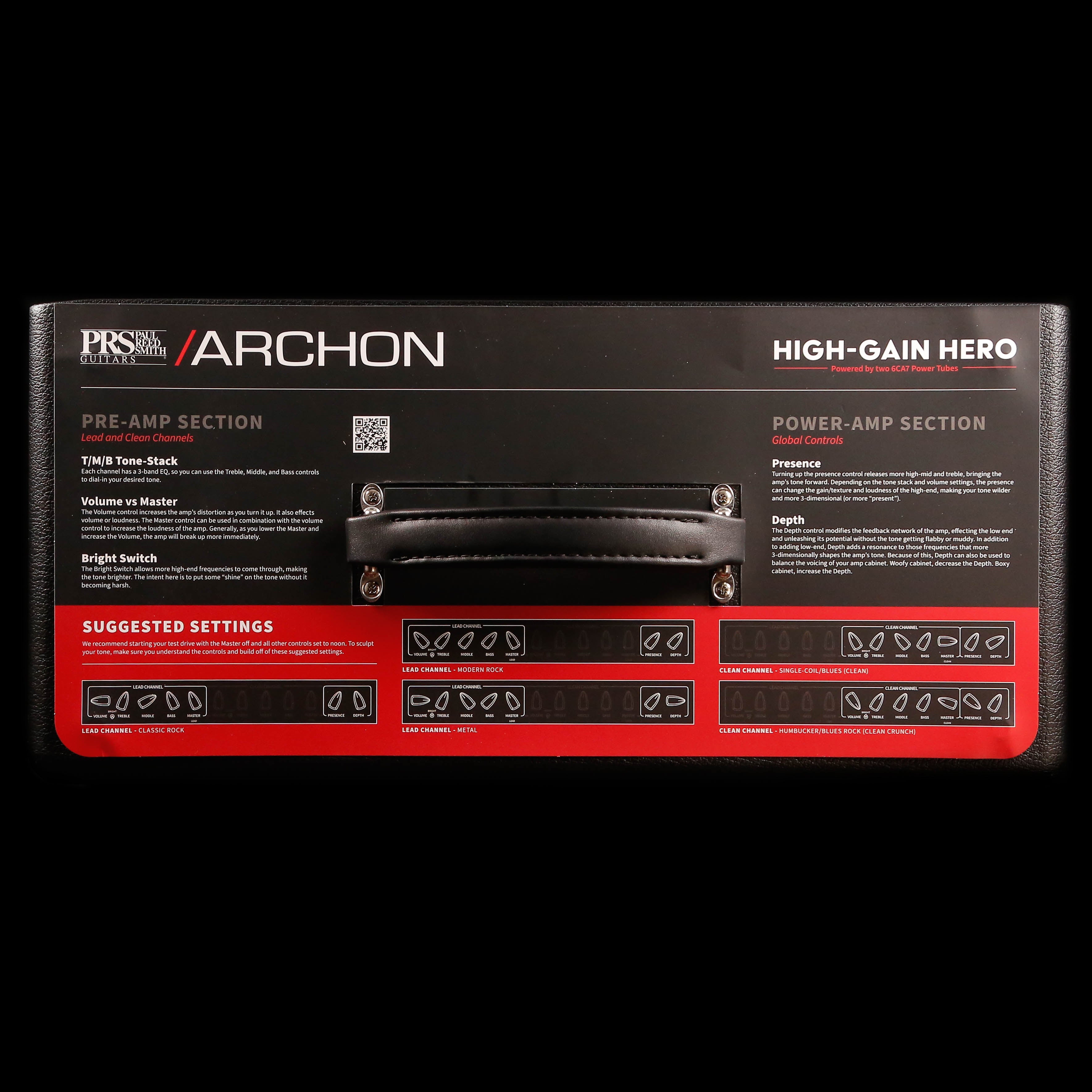 PRS Archon 50 50W 1 x 12-inch Tube Combo Amp, Black